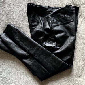 Chadwick's Womens' Black Leather Pants. Size 10. 30" inseam.